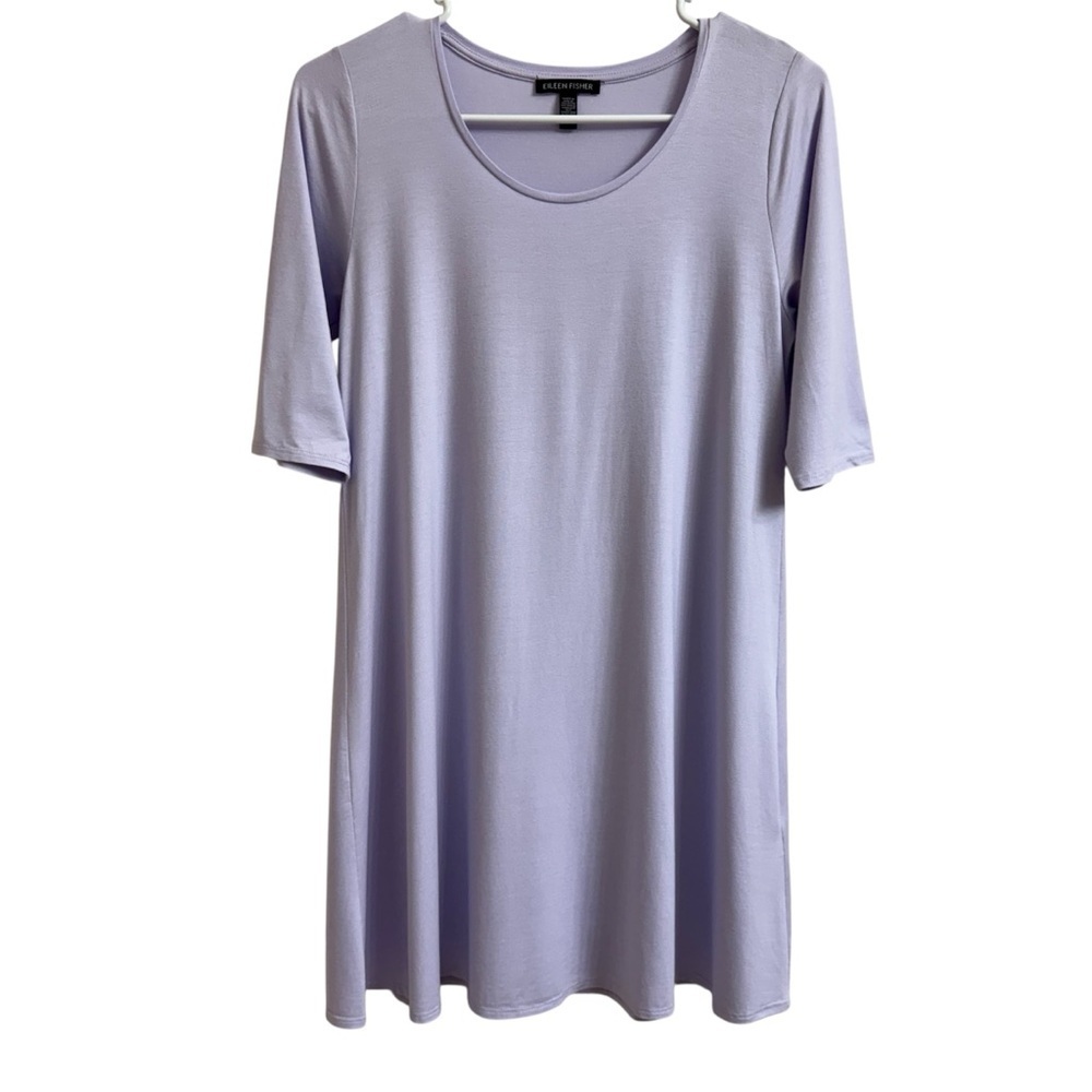 Eileen Fisher Womens Size XXS Wisteria Lightweight Jersey Scoopneck Tunic Dress